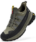 FitVille Extra Wide Slip-On Sneakers for Men - Khaki Green, 11.5 X-Wide, Comfortable Hiking & Walking Shoes with Arch Support
