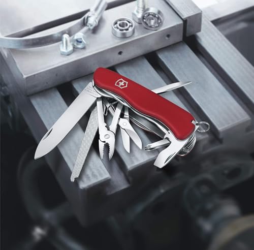 Victorinox Work Champ Swiss Army Knife - 21-Function Pocket Multitool, Red - WorkChamp Variation