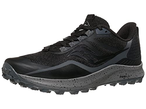 Men's Trail Running Sneakers - Saucony Peregrine 12 Black Charcoal Size 12