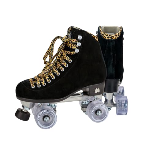 Women’s Moxi Panther Roller Skates - Black Suede High-Top, 7 Variation