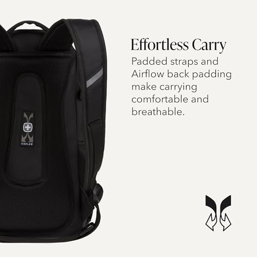 SwissGear 3598 Narrow Daypack Backpack Black Ballistic 18-Inch Slim Laptop Bag