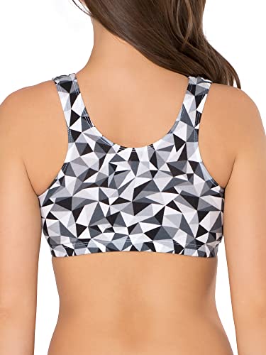 Women's Wireless Cotton Sports Bra - Multipack, Kaleidoscope/White/Punchy Peach 44