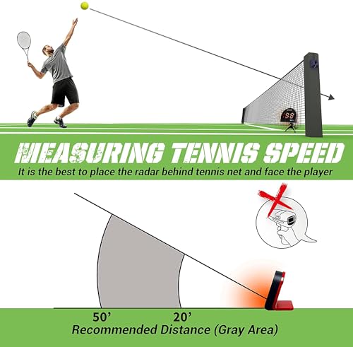 NET PLAYZ Tennis Speed Radar Gun Hands-Free Serve & Ball Measurement