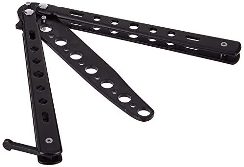 Butterfly Style Knife Trainer - Metal Practice Comb, Dull Black