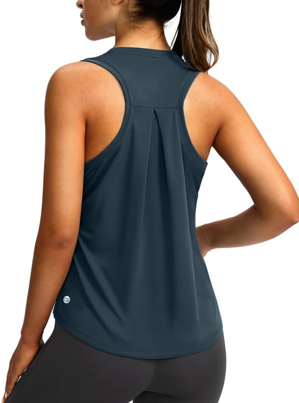 Skiennix Women's Athletic Tank Tops - Racerback Sleeveless Workout Shirts for Yoga & Running