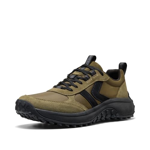 Men's Retro Style Durable Sneakers - Dark Olive Black, KS86