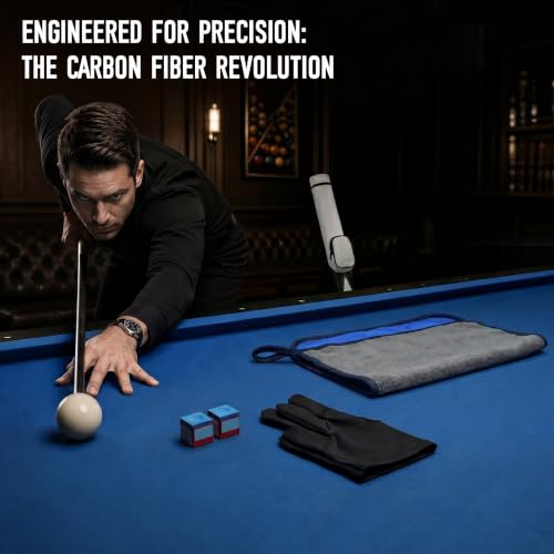 Carbon Fiber Pool Cue 58 Inch Professional Billiard Stick with Oak Core