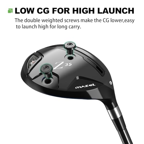 MAZEL Right-Hand Graphite 9 Hybrid Golf Club Z35 II Regular Flex Black