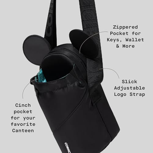 Mickey Mouse Corkcicle Crossbody Sling Bag for 16–40 oz Tumblers - Black