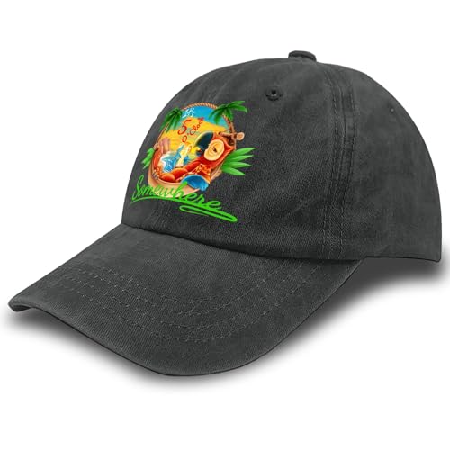 5 Oclock Somewhere Baseball Cap for Men Vintage Cotton Washed Dad Hat Adjustable Black