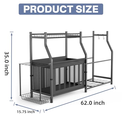 Garage Sports Equipment Organizer Stand for 2 Golf Bags and Balls