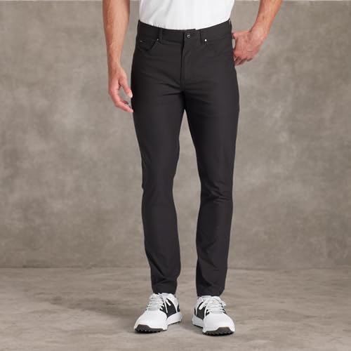 Men's 5-Pocket Athletic Golf Pants - Blue, 32W x 32L, Casual Stretch Fit