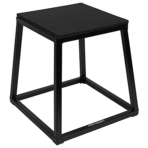 Retrospec Matte Black 18-Inch Plyo Box for Home Gym, Jump & Strength Training