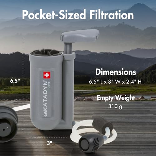 Katadyn Hiker Pump Water Filter - Lightweight Backpacking Microfilter
