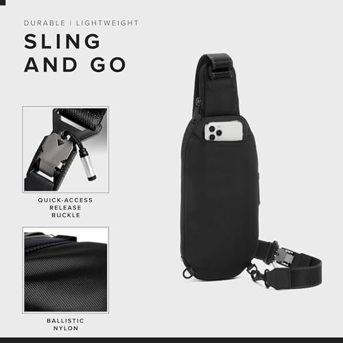 Gaming Sling Bag for Esports Devices - Black, 12 x 5.8 x 2.5 Inches - Variation: Black