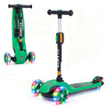 GLAMUP Kids 2-in-1 Folding Scooter Green for Boys & Girls Ages 3-14