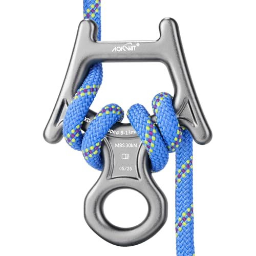 30kN Figure 8 Descender 7075 Aluminum Alloy Heavy Duty Belaying and Rappelling Device Tree Climbing Gear for Rock Climbing Mountaineering Arborist Caving Rescue Aerial Work Yoga 8-12mm Ropes