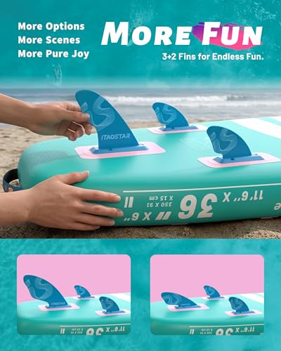 Inflatable Stand Up Paddle Board 11'6 x 36'' with Pink Variation, All Accessories Included