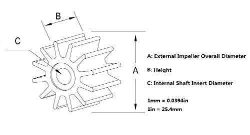 Water-Cway Impeller 68.52mm 6-Blade 20-30HP Mercury/Yamaha Outboard