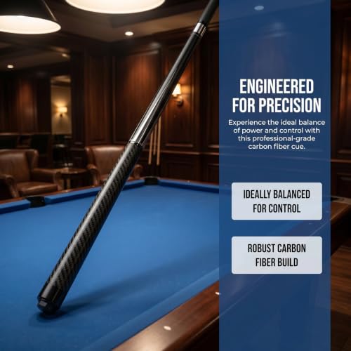 Carbon Fiber Pool Cue 58 Inch Professional Billiard Stick with Oak Core