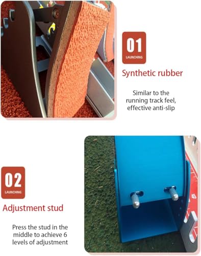 Ribowri 32-Inch Red Aircraft-Grade Aluminum Starting Blocks for Track & Field - 6 Adjustable Angles