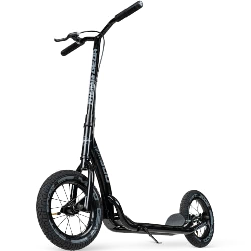 Madd Gear Large Kick Scooter for Adults & Teens Black/Grey | 12" Air Tires, Tall Handlebar, 300 lbs Capacity