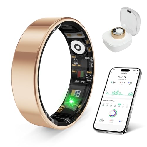 Smart Ring Health Tracker Rose Gold 7 - Waterproof Sleep & Fitness Monitoring