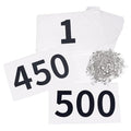 TRIWONDER Race Bibs with Safety Pins, Large 4x7 Inch Numbers 1-500, Black & White