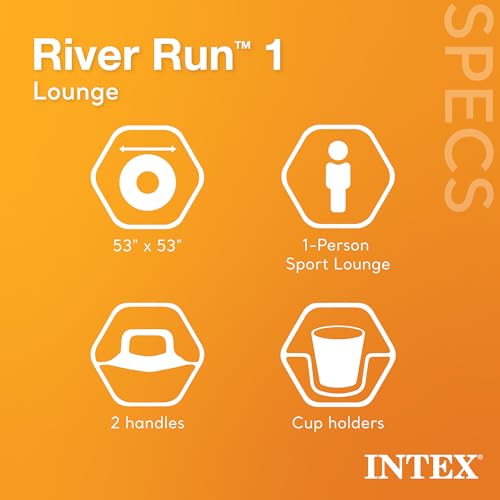 Intex River Run 1 Inflatable Floating Lounge 5 Pack with Backrest & Cup Holders