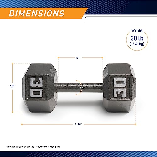 Marcy 30lb Cast Iron Hex Dumbbell - Space Saving Hexagon Shape