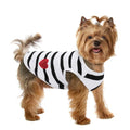 Preferhouse White Vest Dog T-Shirt for Medium Dogs - Striped Bichon Tee