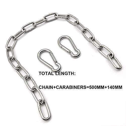 Heavy Duty Stainless Steel Chain 20 Inches 4MM-2 PCS for Punching Bags Swing Chair Yoga