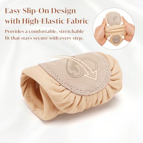 Stelle Women’s Stretch Canvas Ballet Shoes with Sand Color - Dance Slippers