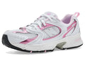 New Balance Boys' White/Pink Sugar Sneakers - Big Kid 5 Running Shoes