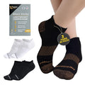 CopperJoint Short Cushioned Socks for Men and Women 3 Pairs - Large X-Large Black and Tan