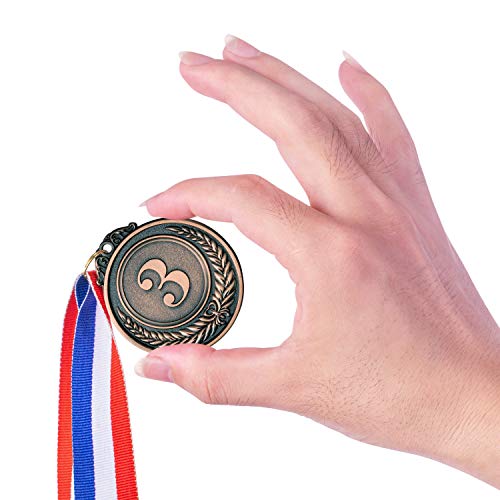 96-Piece Metal Award Medals Set for Sports and Competitions - Gold, Silver & Bronze with Ribbons
