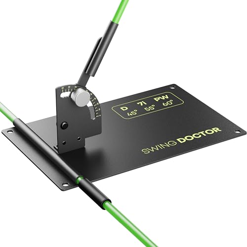Golf Swing Plane Trainer with Adjustable Alignment Stick and Stable Metal Base