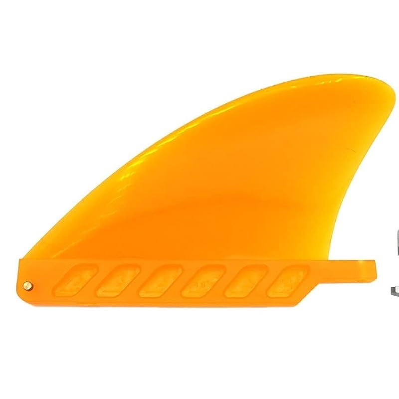 4.6 Inch Soft Flex Surf Fin Orange & Black for Surfboards & SUP Paddleboards - No Tool Screw - Variation: Orange