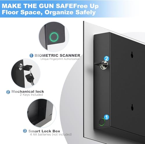 American Flag Wall Gun Safe Disguised Biometric Hidden Pistol Storage - 18.8 Inch
