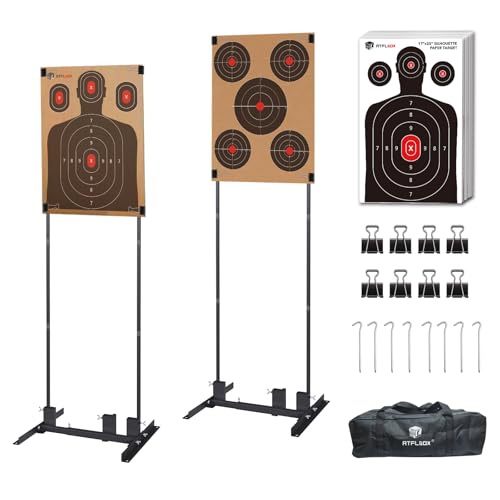 Atflbox 2-Pack Shooting Target Stand with 10 Paper Targets & Adjustable Base