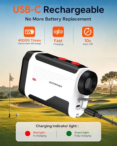 AZZWNGY Golf Rangefinder Slope Up to 1500 Yards with Flag Lock & Magnetic Mount