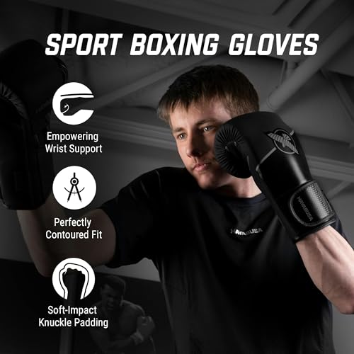 Hayabusa Sport Boxing Gloves 16oz Black Charcoal Dual-Splinted Support