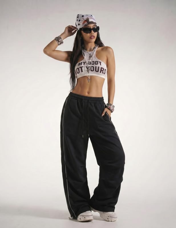 Women’s Wide Leg Parachute Dance Pants X-Small Black - Nev Studio