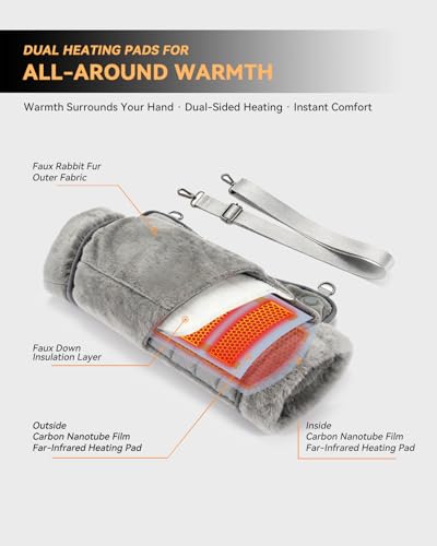 Rechargeable Far-Infrared Hand Warmer Pouch with 9000mAh Battery Pack