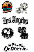 LA Gangster OG Los Angeles Cali California Sticker Decals 4-5 Inch - Pack of 6 - Variation A