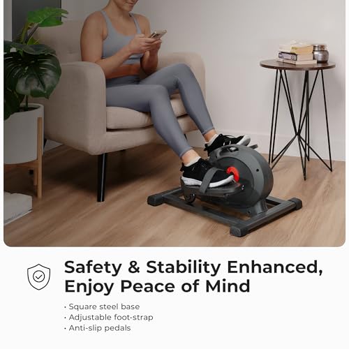 Under Desk Pedal Elliptical Machine Leg Exerciser - Silent Low-Impact Cardio