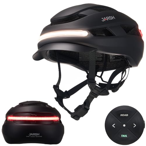 Electric Bike Helmet with Lights & Turn Signal - Black, Fits 85% Riders
