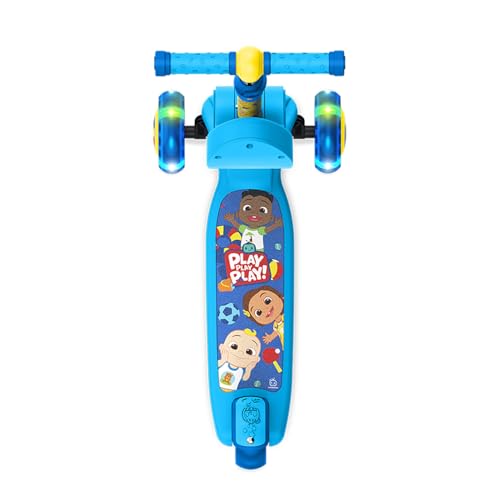 Jetson Kids 3-Wheel Kick Scooter with LED Lights, Light-Up Wheels, Adjustable Handlebar, Blue - Light & Easy Fold