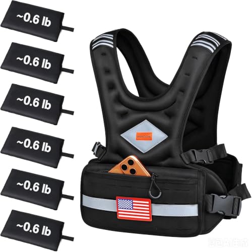 WANOON Adjustable Weighted Vest for Men & Women - 8-30 lb Black