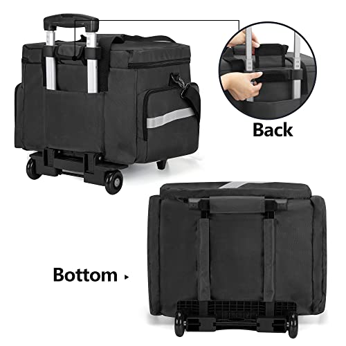 Trunab Matte Black Rolling Medical Bag with Detachable Trolley for Healthcare Professionals